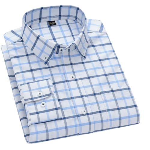 Camisa de algodón Oxford de manga larga con acabados de alta resistencia
