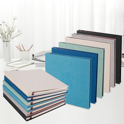 AIOR Selbstklebende 10x15 Fotoalbum Einkleben und zum Selbstgestalten Groß Leinen Fotoalben mit 40 Weißen Seiten, Hochzeit Jahrestag Geburtstag Geschenke, Himmelblau (28x27cm)