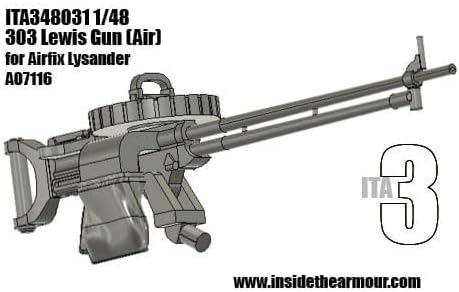 Inside the Armor ITA348031 1/48 Lewis 303 MG for Airfix Lysander Dummy resun kit/Replica