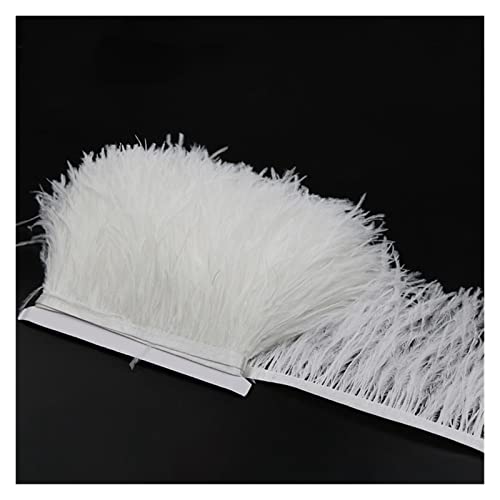 Frange en plumes d'autruche bleu lac ruban pre-cousu de 1m - 3