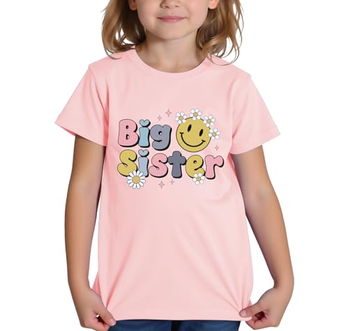 Big Sister Shirt Baby Girl Announcement Toddler Shirts Sibling Reveal Short Sleeve Cute Tee2