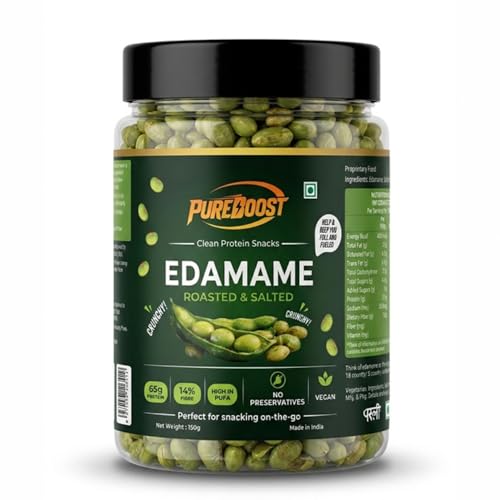 Image of Roasted Salted Edamame, 180g (46% Protein, 14% Fiber, Lightly Salted Young Green Soybeans, Highest Plant Protein Supersnack)