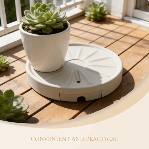 Soucoupe à roulettes pour plantes blanche support polyvalent pour pots - 4