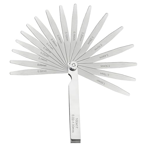 Wcawnlt Jauge d'Épaisseur en acier inoxydable Jeu de cale d'épaisseur/Jeux de cale soupape 0,02-1,00mm Haute précision pour atelier, mécanique et bricolage