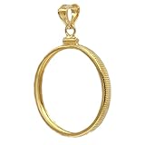 Flintski Jewelry 39mm Silvertowne Round 14k Gold Filled Coin Edge Coin Bezel Frame Mount Pendant