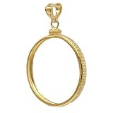 Flintski Jewelry Barber Half Dollar 1/20th 14k Gold Filled Coin Bezel Frame Mount Pendant (GF Coin Edge Approx Weight 2 Grams)