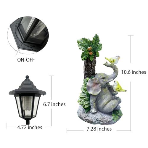 Estatuas solares de elefante para decoración al aire libre y césped 3