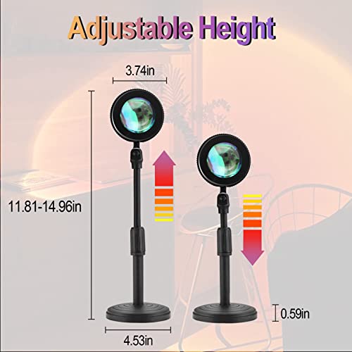 Sunset Lamp With Remote Control, 180 Degree Rotation And Retractable Sunset Projection Lamp With Usb Charge For Adults, Couples, Bedroom #TOP4