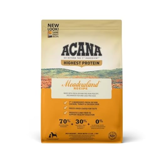 ACANA Highest Protein Grain Free Dry Dog Food Meadowland Recipe 4.5lb Bag