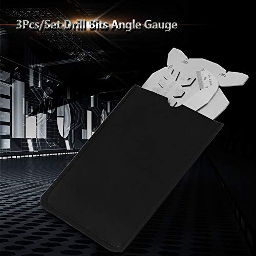3-teiliges Winkelmessgerät-Set Spitzer, Bohrer-Winkelmessgerät-Winkelschablone Zum Schärfen von Bohrwerkzeugen Bohrerdurchmesser-Winkelmessgerät-Bohrer-Winkelmessgerät