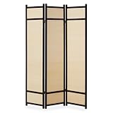 Erleben Sie die Schönheit von Bambus und hochwertigem Holz in einem funktionalen Paravent, der Ihr Zuhause stilvoll ergänzt und vielseitig einsetzbar ist.