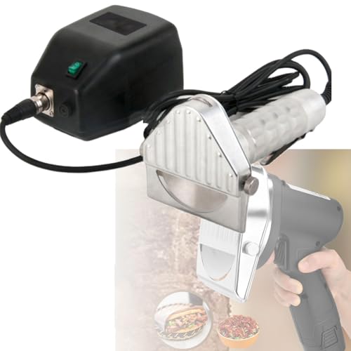 Affettatrice elettrica commerciale per kebab, taglierina portatile per kebab, macchina per tagliare la carne, spessore di taglio 0-8 mm, coltello automatico per kebab Shawarma con 2 lame e supporto