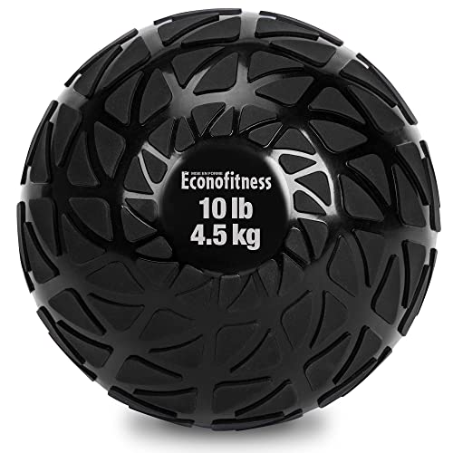 EconoFitness Medicine Ball with Textured Non-Slip Surface – Provides Superior Grip, for Upper, Lower, and Full Body Workouts (Available in 8lb or 10lb)