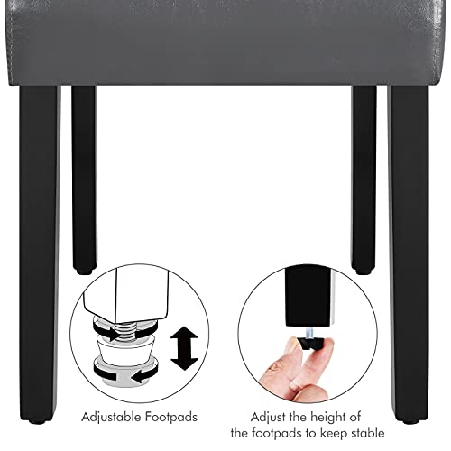 Yaheetech Dining Chairs Set of 4 Side Chairs with High Back and Soft Padded Seat for Home Dining Room Grey - Image 5