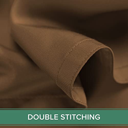 Image of Pure Bamboo Split King Sheets, Genuine 100% Organic Viscose Derived from Bamboo Bed Sheet Set, Soft & Cooling, Double Stitching, 2 Fitted Sheets (Split King, Coconut Husk)