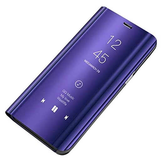 Galaxy S8 Plus läderfodral, Galaxy S8 mobiltelefonfodral spegel skyddsfodral flip väska skydd för Samsung Galaxy S8 Plus, ställ funktioner mobiltelefon skal stötfångare skal för Samsung Galaxy S8/S8 Plus