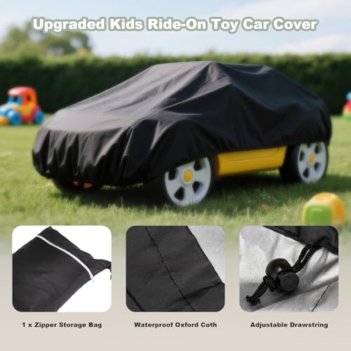Image of Kids Ride On Toy Car Cover Waterproof Powered Wheels Cover for Best Choice Products Quad ATV Car 6V Kids Ride On Toy 12V Kid Toy Car Outdoor Protection Universal Kids Car Cover Dust Water Resistant UV
