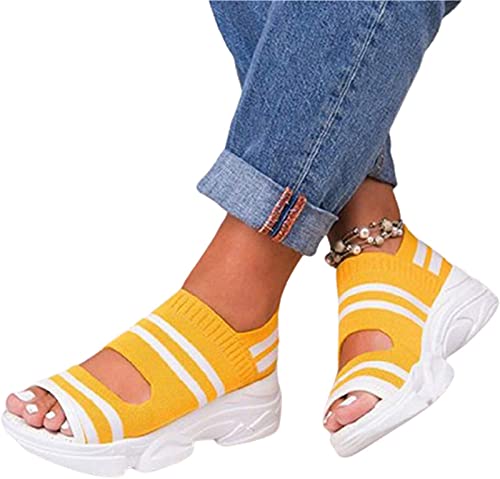 ZHANGMEI Chaussures Décontractées pour Femmes Baskets d'été sans Lacet Sandales pour Femmes Tissu Extensible Chaussure,5,39CN Cover