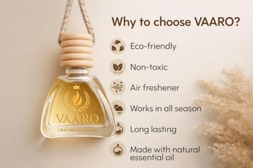 Image of VAARO Hanging Car Perfume Pods - Crafted to Linger (BLISS)| Air Freshner Diffuser with wooden Cap |Natural Luxury Oils| Long Lasting Perfume Pod|Fruity Fragrance For Car Interior| Car Perfume