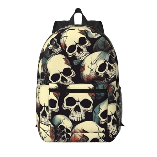 Sac à dos de voyage portable protégeant votre ordinateur avec style crâne
