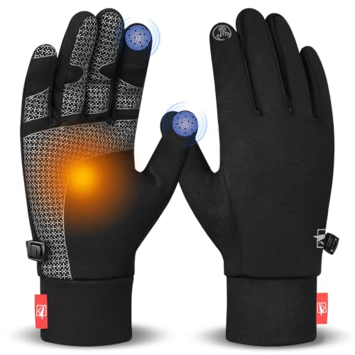 TOLEMI Winter Thermal Liner Gloves - Warm Anti-slip Touchscreen Gloves for Men & Women - Sport Walking Riding Driving Cycling