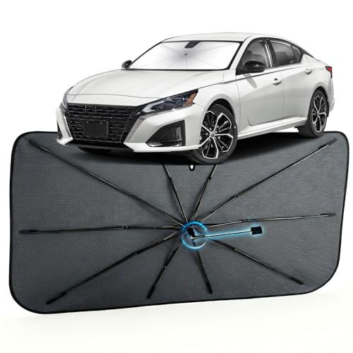 Image of Car Windshield Sun Shade for Nissan Altima 2019-2026 -[Reflective Coated Fabric] Sunshade Umbrella for Front Window, Car Shades Sun Visor Keep Car Cool and Protects Interior, 1:1 Exact Fit