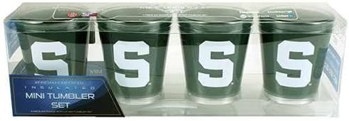 Duck House NCAA Michigan State Univ - Mini vaso aislado (juego de 4 piezas), talla única, multicolor