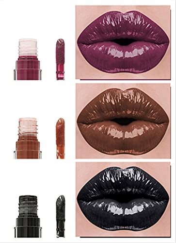 MAEPEOR Black Glossy Lipgloss Black Nourishing Plumping Lip Gloss Luscious-colors Non-Sticky Shine Glossy Lipgloss