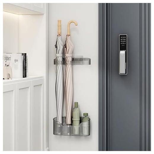 SYXLS 2 supporti per ombrelli, da parete, per ombrelli, da parete, salvaspazio, per corridoio, casa, ufficio (grigio)