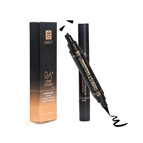 High Pigmented Colorful Liquid Eyeliner Stamp Set,Dual Ended Liquid Eye Liner Pen,Smudgeproof,Waterproof Long Lasting Long Lasting Makeup Tool 3 Colors (Black/Yellow/Red)
