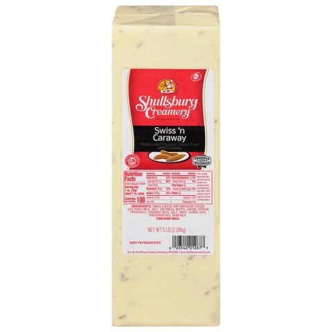 Shullsburg Creamery - Swiss N Caraway Cheese- 5 Pound Loaf