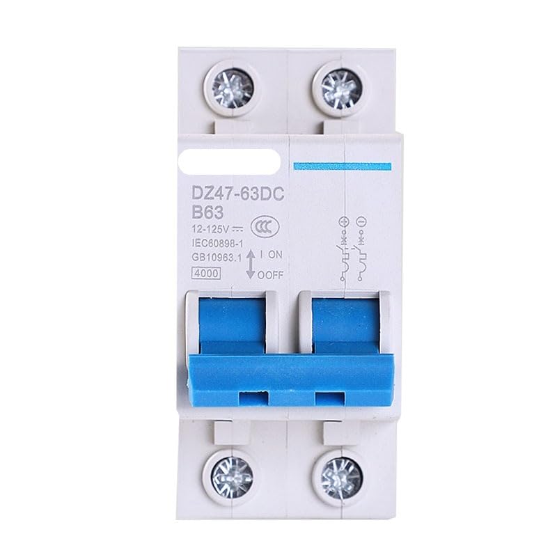 1P/2p Circuit Breaker 12v-125v Air Switch DC 3A-125A Electric Car Battery Protection Switch Circuit Protector(2P,6A)