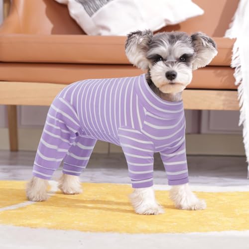 Image of Kuoser Recovery Suit for Medium Dogs After Surgery, Long Sleeve Dog Surgery Recovery Suit, Dog Onesie for Abdominal Wounds Skin Disease, Purple M
