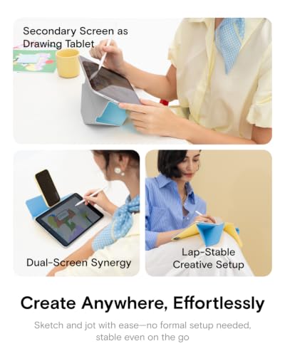 Image of MOFT Dynamic Folio Case for iPad Air 13 Inch M3 /M2 (2025 /2024), iPad Pro 12.9 6th /5th /4th Gen, Silm Magnetic Stand Case with 20+ Viewing Angles, Auto Wake /Sleep, Soothing Mist x Misty Cove