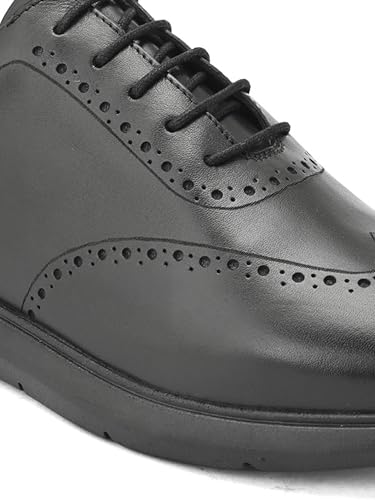 Image of San Frissco Mens Formal Shoes Textured Lace Up Brogues /Soft Cushioned Footbed with TPR Sole /Stylish, Comfortable, Trendy, Party, Outdoor Shoes for Office & College