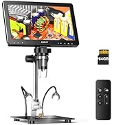 Elikliv EDM9 Max 10.1" HD IPS HDMI Digital Microscope 1500X, 20MP Coin Microscope Magnifier for E...