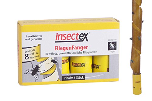 Preisvergleich Produktbild Insectex® Fliegen Fänger 4er Pack Fliegenfalle Leimfalle Giftfrei Leimband Umweltfreundlich