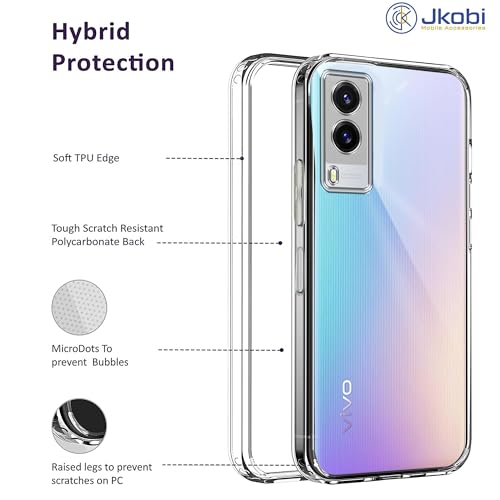Image of Jkobi Back Cover for Vivo V21e 5G (Silicone Clear Shockproof Case with Camera Protection | Soft and Flexible | Transparent)