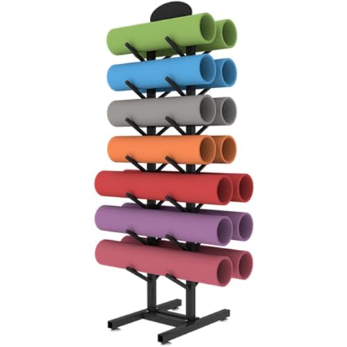 Rangement tapis de yoga et rouleau de massage pour coin sport à domicile