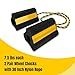 HOXWELL Wheel Chocks (2pair/4pack with Rope) for RV Trailer Camper Truck Car Aircraft, Versatile Heavy Duty Rubber Wheel Chocks Block with 3 Reflective Strips, Tire Wheel Immobilizers & Chocks