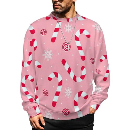 MoBlinko Colorful Snowflakes Mens Sweater Crewneck Sweater Lightweight Sweaters for Men Long Sleeve Pullover