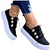 Women Sneakers Trendy Slip on Canvas Walking Shoes Fashion Casual Summer Comfortable Flats Loafers Slides Platform Round Toe Wedges Classic Low Cut Lace Up Dress Lightweight Sneaker Black