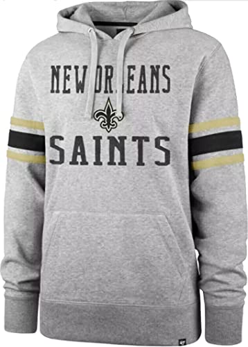 New Orleans Saints Double Block Pullover Hoodie - NFL Long Sleeve Hoody (Large)