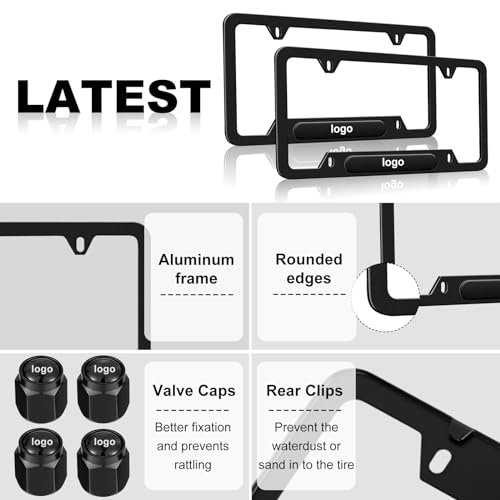 License Plate Frames for Mercedes-Benz, 2 Pack Car License Plate Bracket Holder, Black Premium Aluminium Alloy Weather Proof with Screw Caps Cover Set Car Accessories - Image 3