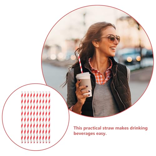 Healeved 100 pitillos de papel rojo biodegradable miniatura 7