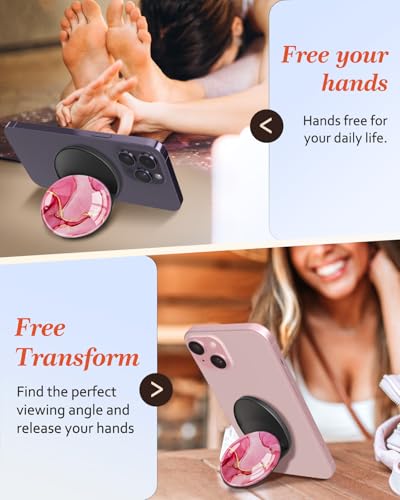 Image of Magnetic Phone Grip, Cute Finger Grip Phone Stand, Marble