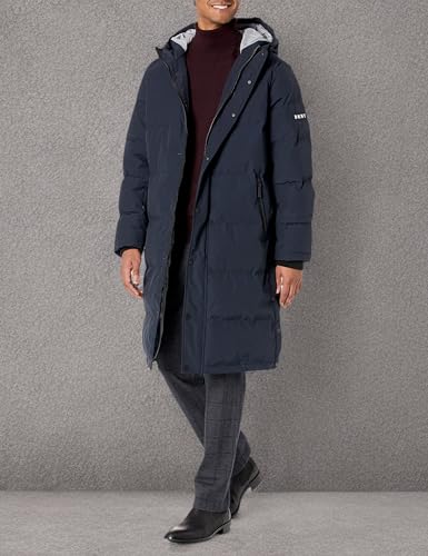 Image of DKNY Arctic Cloth Hooded Extra Long Parka Jacket