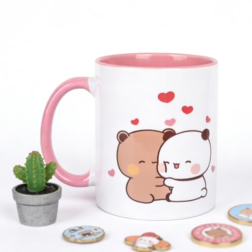 Dhqkqg Bubu Dudu Taza, 330ML Lindo Taza Cerámica, Taza de Cerámica para Café, Té, Leche, para Navidad, Cumpleaños, Aniversario, San Valentí, Acción de Gracias Regalo