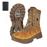Loowoko Heated Boots for Men & Women, Rechargeable Battery Operated Electric Heating Foot Warmer, Waterproof Military Tactical Combat Boot with Slip-Resistant Ice Cleat, 3 Level Temperature Control
