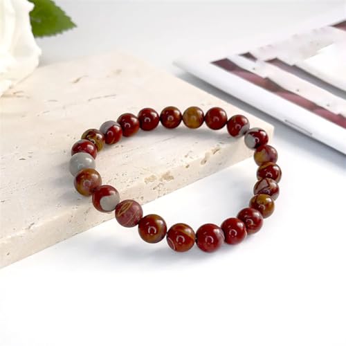 Bracelet en agate et jade véritable poli de 6-8mm pour une élégance naturelle au quotidien